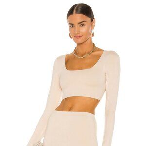 RE ONA Square Neck Crop Top in Ivory Sz L NWOT